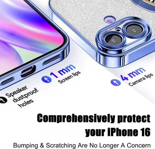 Miniatura 400 de Misscase Funda magnética con purpurina para iPhone 11 compatible con MagSafe, protección completa, delgada, a prueba de golpes, antiarañazos