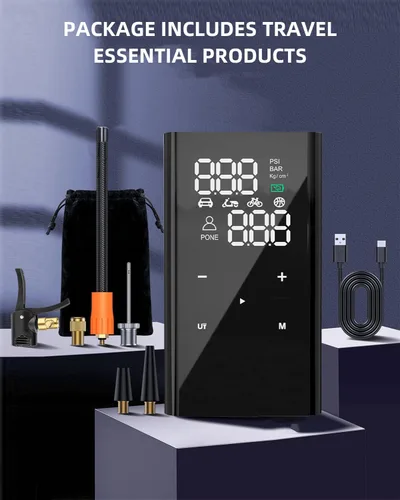 Miniatura 7 de Inflador de Neumáticos Compresor de Aire Portátil, Bomba de Aire Eléctrica Inalámbrica 4 Veces Más Rápida para Neumáticos de Coche con Medidor