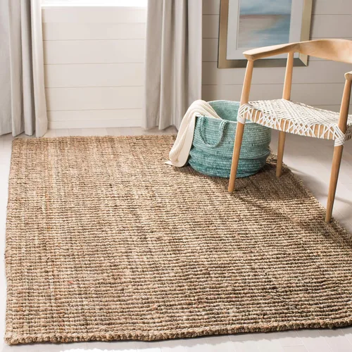 Miniatura 43 de SAFAVIEH Alfombra 9x12 - Colección de fibra natural - Grande - Marrón, Yute hecho a mano, estilo granja, textura gruesa de pelo grueso (NF447D)