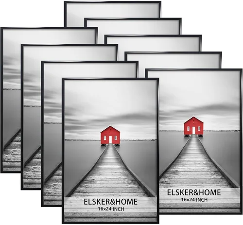 Miniatura 25 de ELSKER&HOME 18x24 Marco para Póster 3 Pack, Marco Plateado para Montaje Horizontal o Vertical en la Pared, Resistente y a Prueba de Arañazos