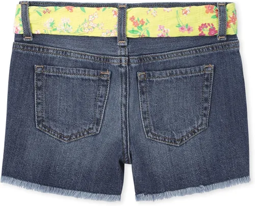 Miniatura 2 de The Children's Place Pantalones cortos de mezclilla con cinturón para niña