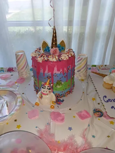 Miniatura 2 de Decoraciones de fiesta de cumpleaños con temática de unicornio, mantel de plástico, 53 x 90 pulgadas, mantel desechable Suministros mágicos