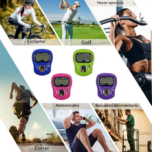 Miniatura 7 de 4 PCS Contador Electrónico de Dedos, Número de 5 Dígitos y Pantalla Digital Electrónica LCD, Contador Manual Reiniciable, Conteo para Golf, Conteo