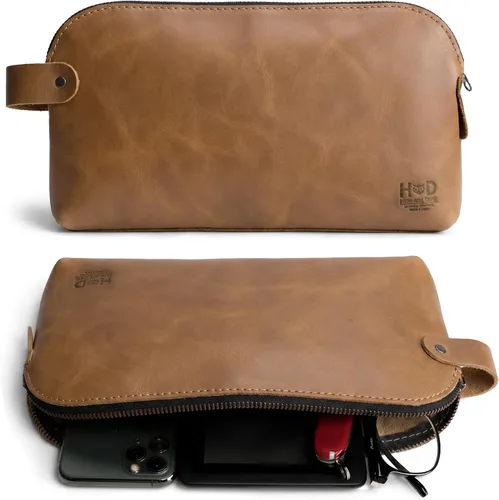 Miniatura 6 de Hide & Drink, Bolsa grande rústica multiusos para cables y cargadores, bolsa de viaje, bolsa multiusos, cuero de grano completo, hecho a mano