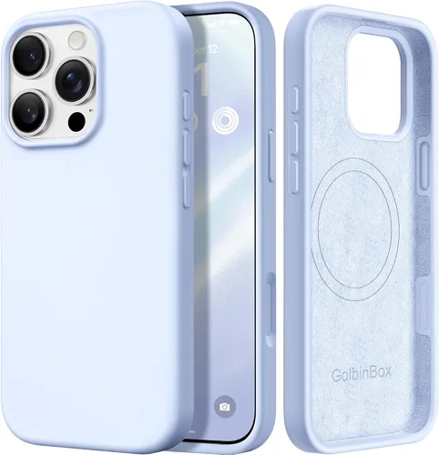 Miniatura 19 de GolbinBox Funda magnética para iPhone 17, compatible con MagSafe, cubierta de silicona integrada para control de cámara, funda de silicona líquida a