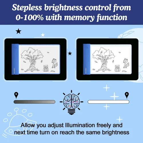 Miniatura 2 de IMAGE Almohadilla de trazado iluminada, tableta de dibujo azul, tablero para colorear para niños y niñas, regalo para niños y niñas