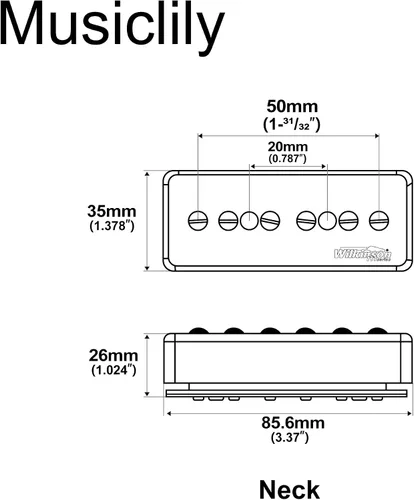 Miniatura 2 de Wilkinson M Series P90 - Barra de jabón apilada de cerámica de una sola bobina, 10 K, para guitarra eléctrica estilo SG LP, color negro