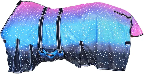 Miniatura 4 de CHALLENGER 74" Caballo Malla Ligero Transpirable Verano Primavera Hoja Bellyband 73437 Galaxia