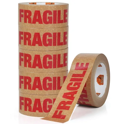 Miniatura 9 de TAPEBEAR Cinta Frágil de Papel Kraft Ecológico de 2 pulgadas x 55 yardas, Cinta de Papel Marrón de Embalaje Biodegradable Cinta Autoadhesiva