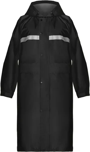 Coralrain Impermeable largo con capucha de seguridad, impermeable, chaqueta de lluvia de emergencia, poncho para hombres, mujeres y adultos