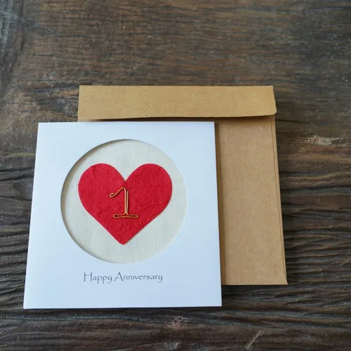 Miniatura 3 de Camellia Bees Tarjeta de aniversario de boda del primer año para ella él, tarjeta de aniversario hecha a mano para esposa, marido, pareja (1st)