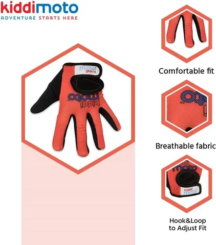 Miniatura 5 de Kiddimoto Guantes de ciclismo antideslizantes para niños y niñas, BMX, MTB Riding, gimnasia, scooters, monopatín
