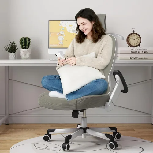 Miniatura 3 de Silla ergonómica de oficina reclinable para videojuegos, soporte lumbar ajustable, reposabrazos 4D, reposacabezas 6D, sillas giratorias de malla Gris