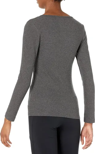 Miniatura 3 de Tienda Essentials Cuello en V de punto acanalado de manga larga ajustada para mujer, paquete de 2