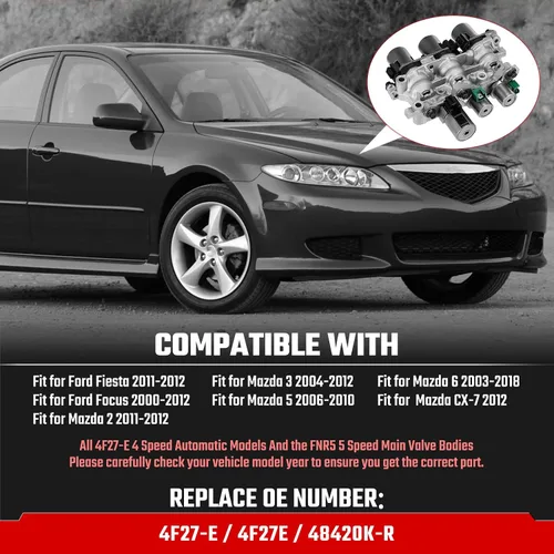 Miniatura 2 de 4F27E juego de solenoides de transmisión, paquete de solenoide de bloque PWM EPC apto para Ford Mazda 2005-2012 6 piezas Reemplazo#8420K-R FN4A-EL