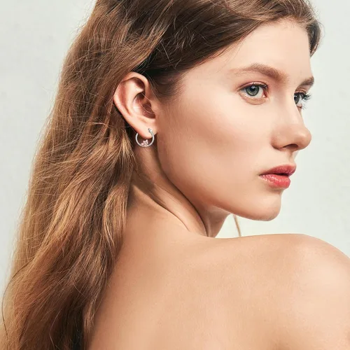 Miniatura 112 de VONALA Bonitos aretes de aro de plata de ley 925, regalos de cumpleaños para mujer