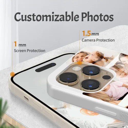 Miniatura 3 de Fundas para teléfono con fotos personalizadas, collage de fotos para mujer, funda estética para iPhone 11, 12, 13, 14, 15, 16, 17 Pro Max Plus Mini