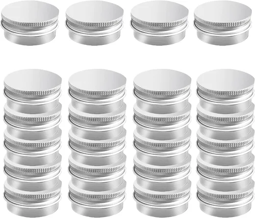 Miniatura 7 de Paquete de 30 tarros de aluminio de 0.5 oz con tapa de rosca, recipientes redondos recargables de 0.5 fl oz
