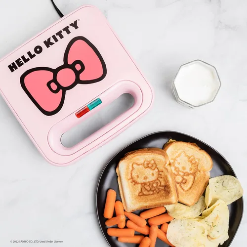 Uncanny Brands Hello Kitty Máquina para Sándwiches de Queso a la Parrilla - Prensa Panini y Parrilla Compacta para Interiores