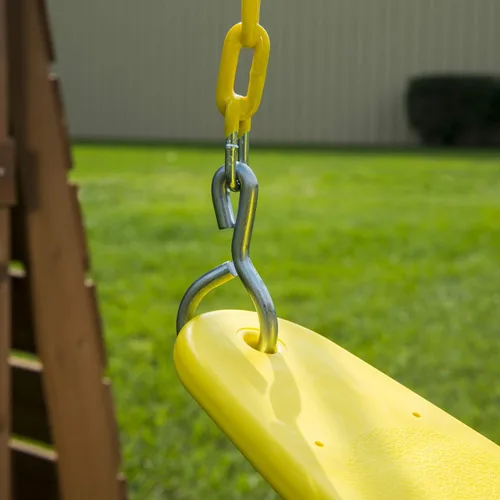 Miniatura 4 de Swing-N-Slide WS 4772 - Juego de asiento de columpio de alta resistencia para exteriores con cadenas revestidas y eslabones rápidos, color amarillo