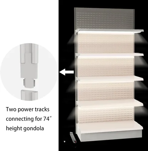 Miniatura 6 de Luces de estantería de góndola, kit de 48 pulgadas con 4 barras de luz blanca pura de 6000 K, controlador LED y accesorios, trajes para supermercado