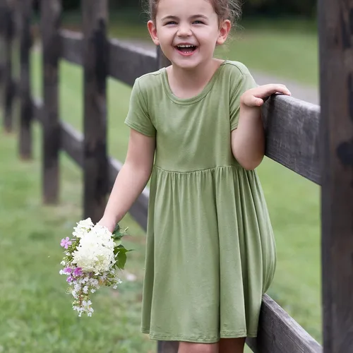 Miniatura 4 de Gerber Vestido de manga corta con viscosa hecho con eucalipto para bebé y niña pequeña