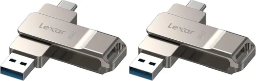 Miniatura 12 de Lexar D40E 64GB Unidad de Salto Dual USB 3.2 Gen 1 Tipo-C, Unidad USB-C de Flash con Carcasa Metálica y Diseño Giratoria (Gris Titanio)
