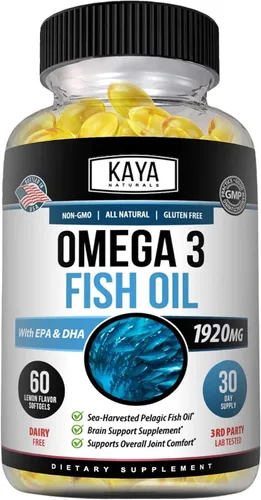 Miniatura 10 de Kaya Naturals Suplemento Omega 3 - Aceite de pescado Omega 3 hecho en la naturaleza, aceite de pescado pelágico 100% puro cosechado en el mar sin