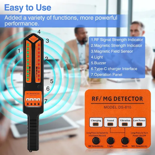 Miniatura 5 de Detector anti espía, detector de errores GPS, Escáner inalámbrico de señal RF, buscador de cámara oculta para radiofrecuencia, Barredora electrónica