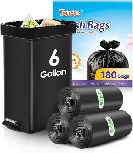 Miniatura 19 de Teivio - Bolsas de basura medianas sin perfume de 8 galones, 220 unidades, para bolsas de basura de 7, 8, 9 y 10 galones de grosor, bolsas