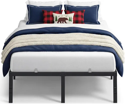 Miniatura 12 de VASAGLE Base de cama de metal tamaño individual de 14 pulgadas de alto, capacidad de peso de 550 libras, no necesita somier, con almacenamiento