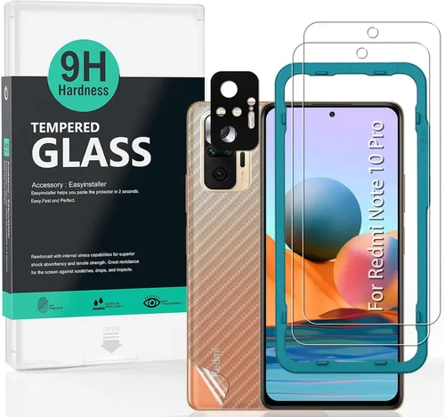 Miniatura 12 de Ibywind Protector de pantalla para Redmi Note 10 4G/Note 10 (no para Samsung Galaxy Note 10), con 2 piezas de vidrio templado, 1 protector de lente