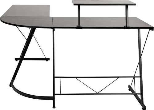 Miniatura 6 de Flash Furniture Ginny - Escritorio esquinero para juegos en forma de L para ahorrar espacio y estante para monitor, escritorio de computadora de 2
