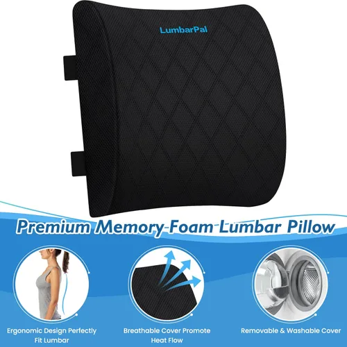 Miniatura 3 de LumbarPal Almohada de Soporte Lumbar para Respaldo de Silla de Oficina Almohada Lumbar para Automóvil, Gaming, Silla de Oficina - Mejora la Postura