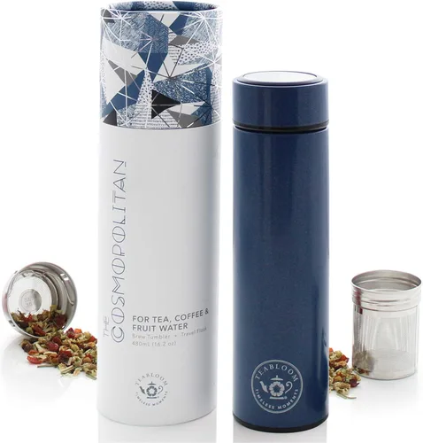 Miniatura 10 de Teabloom - El vaso y termo de viaje ORIGINAL All-Brew El favorito de OPRAH Botella de agua aislada de 16oz/480ml / frasco de té / taza de café