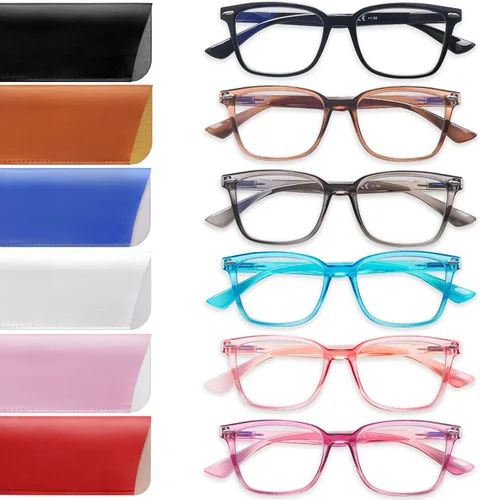 Gafas de lectura para mujeres y hombres, para lectura de computadora, lentes de bloqueo de luz azul, lentes de bisagra de resorte