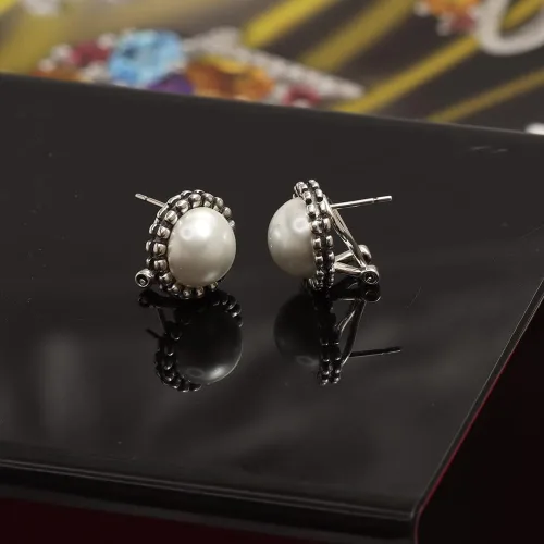 Miniatura 3 de LeCalla Pendientes de perlas de plata de ley 925 para mujer Aretes de perlas con clip en la espalda Omega para mujer