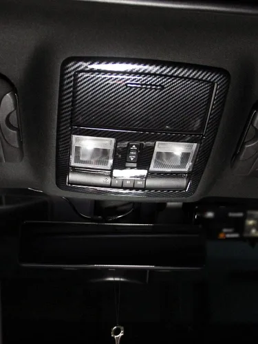 Miniatura 7 de Cubierta de fibra de carbono para lámpara de lectura, cubierta de bisel, compatible con Dodge Challenger 2015-2020