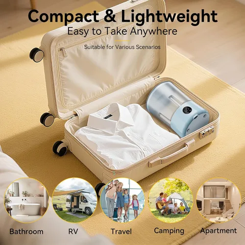 Miniatura 7 de Lavadora de ropa interior de 1.5L, mini lavadora portátil recargable con 3 modos de limpieza para ropa personal, ropa interior, calcetines, ropa