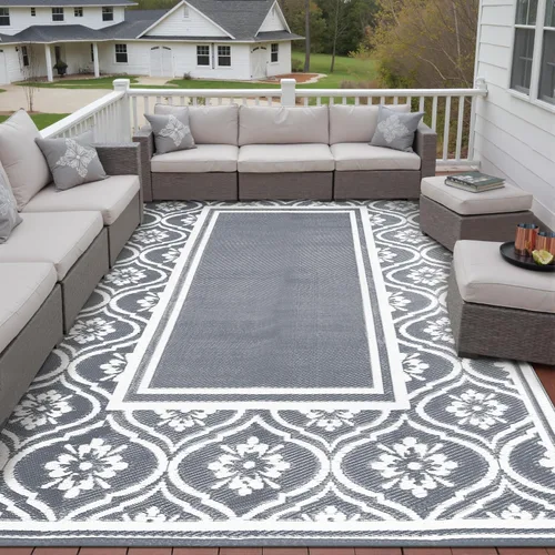 Miniatura 14 de HUGEAR Alfombra para RV Exterior Tapete Impermeable Alfombras para Exteriores 9'x12' para Patios Liquidación Alfombra Exterior Alfombras de Camping