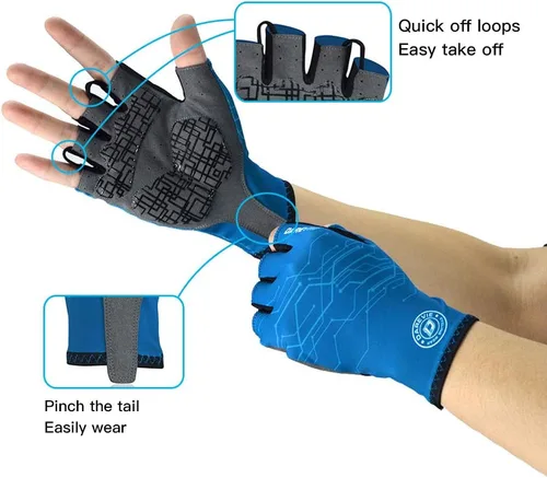 Miniatura 5 de Darevie Guantes de ciclismo, guantes de ciclismo de medio dedo, suaves y ligeros, guantes de ciclismo acolchados de gel que absorben los golpes