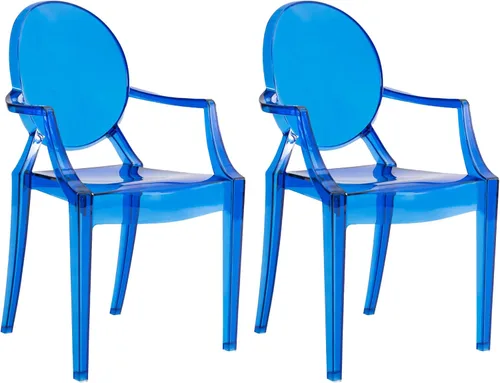 JOON Paquete de 2 sillas fantasma para niños con reposabrazos transparentes, 25 x 13 x 14.5 pulgadas, material de policarbonato, altura del asiento