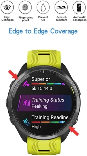 Miniatura 4 de Protector de pantalla compatible con Garmin Forerunner 965, protector de pantalla de TPU invisible de cobertura completa HD, compatible con reloj
