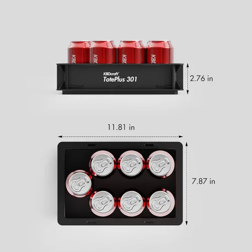 Miniatura 7 de KBDcraft Contenedor de almacenamiento apilable - Caja organizadora de plástico resistente y bandeja con paredes rectas, pequeños contenedores de Gris