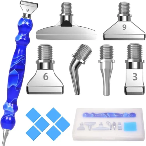 Miniatura 6 de Praise V Do Kit de bolígrafo de pintura de diamante, accesorios de herramienta, lápiz capacitivo, con placers de metal para decoración de uñas