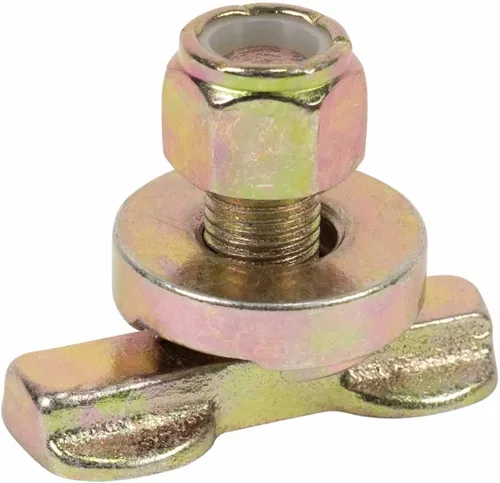 Miniatura 3 de Mytee Products Paquete de 10 pernos roscados de doble orejeta en L – Puntos de anclaje resistentes en L, WLL #1833 lbs – Anclaje de amarre para riel