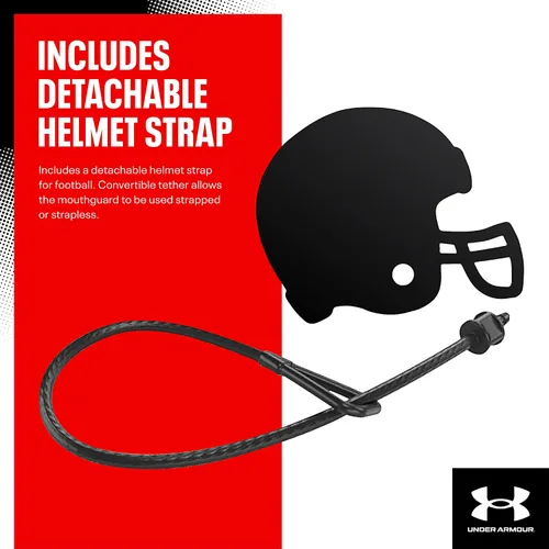 Miniatura 4 de Under Armour Protector bucal deportivo, ajuste personalizado, incluye correa desmontable para casco