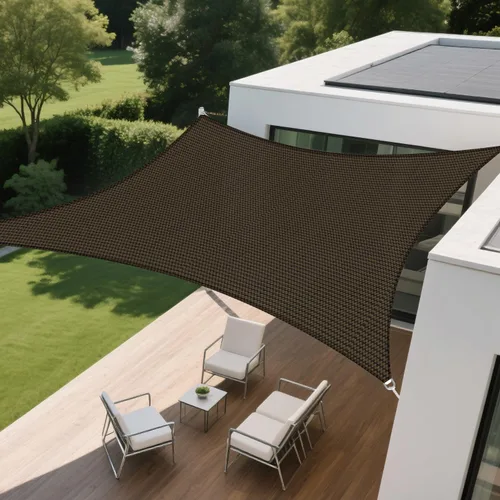 Toldo rectangular de 10 x 14 pies, toldo para bloquear la luz solar para patio al aire libre, jardín, patio, terraza, pérgola (marrón)
