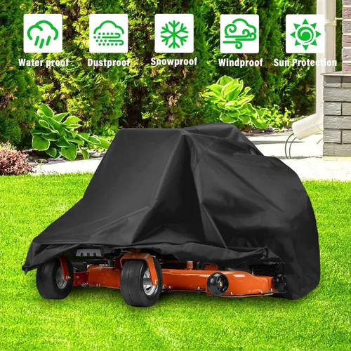Miniatura 4 de Cubierta para cortacésped de giro cero, ajuste universal 210D, impermeable, UV, resistente al polvo y al viento para protección al aire libre