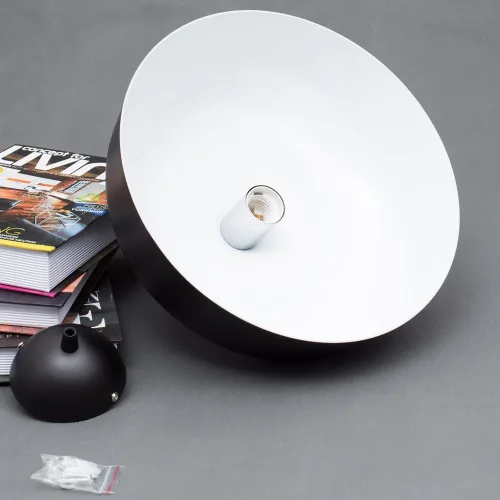 Miniatura 6 de E26/27 - Lámpara colgante moderna industrial Art Deco para techo, lámpara colgante de estilo nórdico simple, pantalla 1 lámpara para comedor, Negro